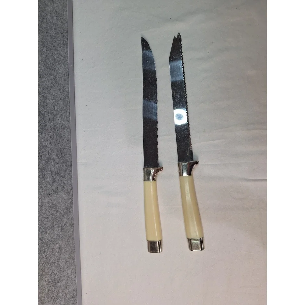 Regent Sheffield England Stainless Steel Knife Set Miracle Worker Vintage Cream